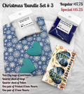 Christmas Bundle Set #3 with white and navy seed beads, snowflake vinyl, pellon and 37mm heart cabochons (cabs)