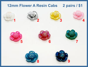 12mm Flower A Resin Cabs