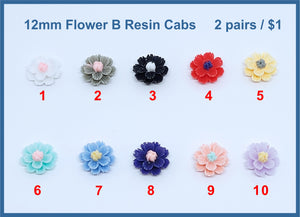 12mm Flower B Resin Cabs