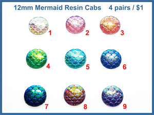 12mm Mermaid Resin Cabs