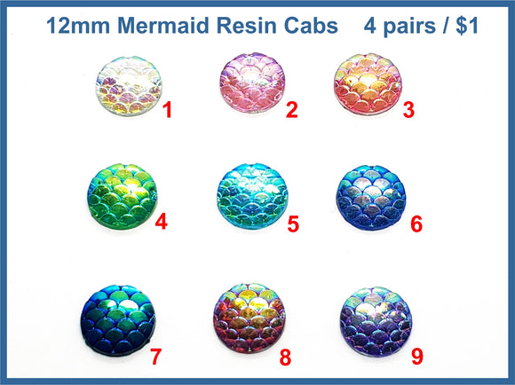 12mm Mermaid Resin Cabs