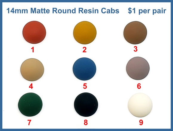 14mm Matte Round Resin Cabs