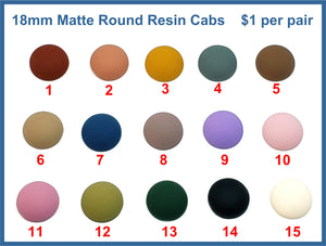 18mm Matte Round Resin Cabs