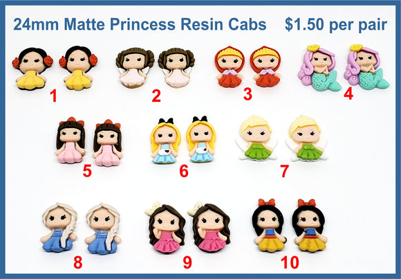 24mm Matte Princess Resin Cabs