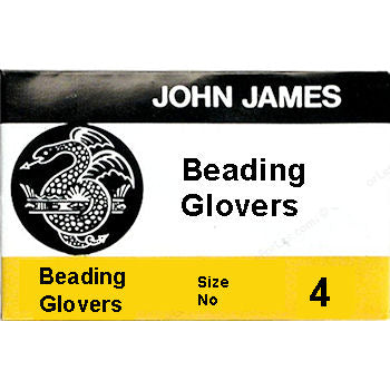 John James beading glovers needle package, size 4, with a black and yellow label