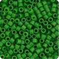 Close-up of Miyuki Delica 11/0 DB0724 cylinder beads in opaque green pea