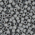 Close-up of Miyuki Delica 11/0 DB0731 cylinder beads in opaque grey