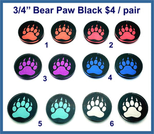3/4" Circle Bear Paw Black