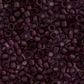 Close-up of Miyuki Delica 11/0 DB0784 cylinder beads in dyed matte transparent dark amethyst