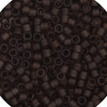 Close-up of Miyuki Delica 11/0 DB0769 cylinder beads in matte transparent dark brown