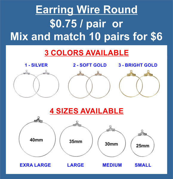 Earring Wire Round