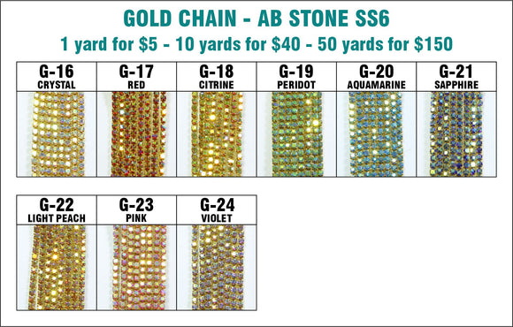 Gold Chain -  AB Stone