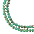 Two strands of Crystal Lane 3x4mm faceted glass rondelle beads in opaque turquoise blue with a half champagne luster