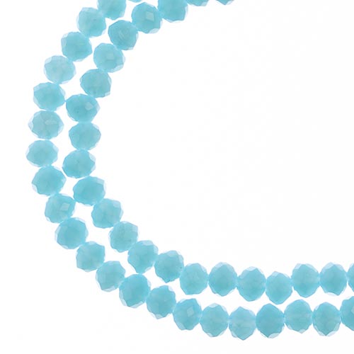 Two strands of Crystal Lane 3x4mm faceted glass rondelle beads in opaque blue