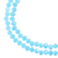 Two strands of Crystal Lane 3x4mm faceted glass rondelle beads in opaque blue AB