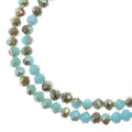 Two strands of Crystal Lane 3x4mm faceted glass rondelle beads in opaque blue with a half champagne luster