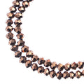 Two strands of Crystal Lane 3x4mm faceted glass rondelle beads in opaque copper iris