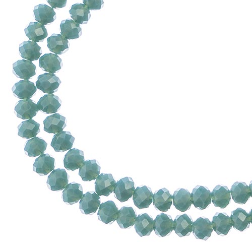 Two strands of Crystal Lane 3x4mm faceted glass rondelle beads in opaque dark blue