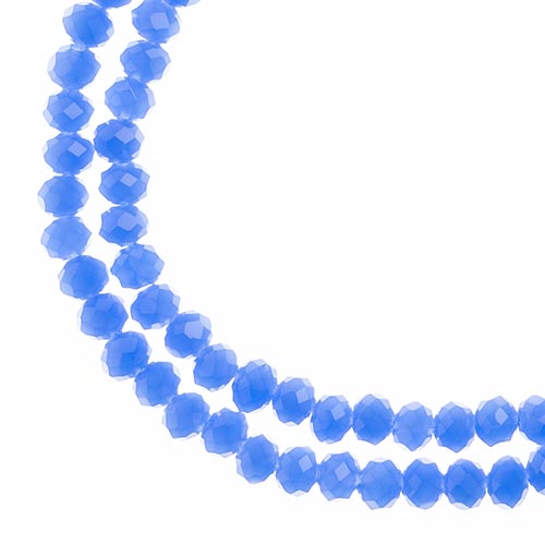 Two strands of Crystal Lane 3x4mm faceted glass rondelle beads in opaque dark periwinkle