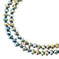 Two strands of Crystal Lane 3x4mm faceted glass rondelle beads in opaque green iris
