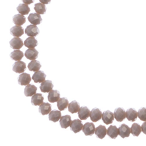 Two strands of Crystal Lane 3x4mm faceted glass rondelle beads in opaque grey