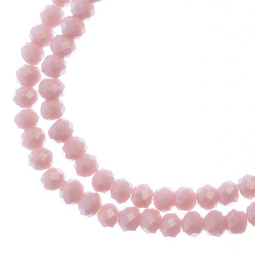 Two strands of Crystal Lane 3x4mm faceted glass rondelle beads in opaque mauve