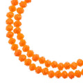 Two strands of Crystal Lane 3x4mm faceted glass rondelle beads in opaque orange