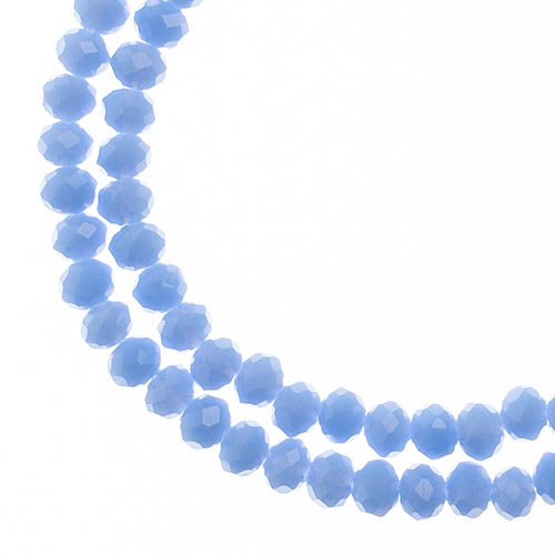 Two strands of Crystal Lane 3x4mm faceted glass rondelle beads in opaque periwinkle