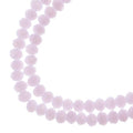 Two strands of Crystal Lane 3x4mm faceted glass rondelle beads in opaque pink
