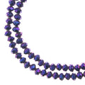 Two strands of Crystal Lane 3x4mm faceted glass rondelle beads in opaque purple iris