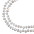 Two strands of Crystal Lane 3x4mm faceted glass rondelle beads in opaque white AB