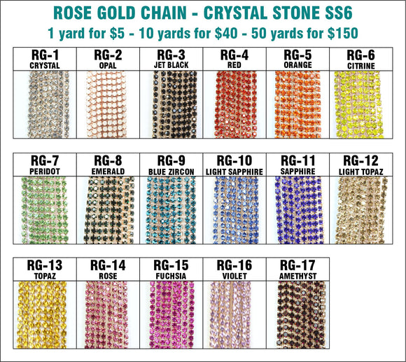 Rose Gold Chain - Crystal Stone