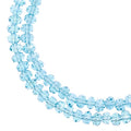 Two strands of Crystal Lane 3x4mm faceted glass rondelle beads in transparent blue AB