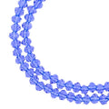 Two strands of Crystal Lane 3x4mm faceted glass rondelle beads in transparent dark sapphire