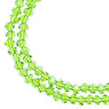 Two strands of Crystal Lane 3x4mm faceted glass rondelle beads in transparent green AB