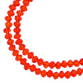 Two strands of Crystal Lane 3x4mm faceted glass rondelle beads in transparent red