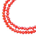 Two strands of Crystal Lane 3x4mm faceted glass rondelle beads in transparent red AB