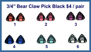 3/4" Pick Bear Claw Black